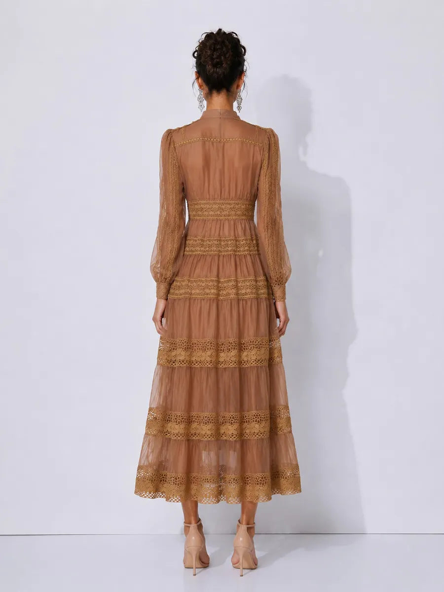 Celeste Elegant Cut-Out Panel Maxi Dress