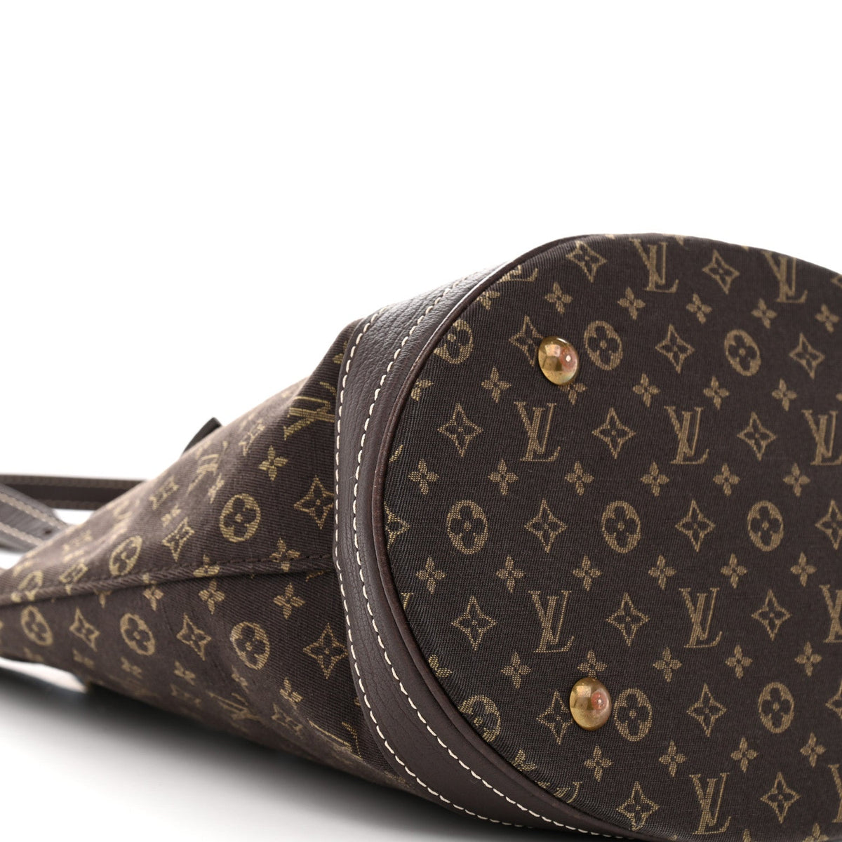 Mini Lin Monogram Bucket Bag Ebene