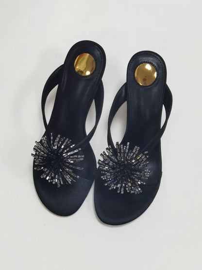 Katherine Rhinestone Floral Crystal Stiletto Sandals