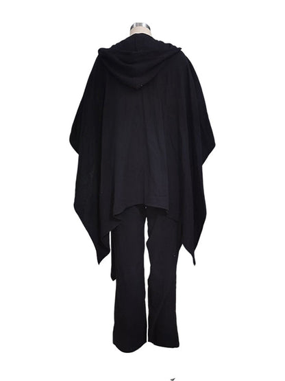 Loose Hooded Solid Color Cardigan Tops&Pants Suits