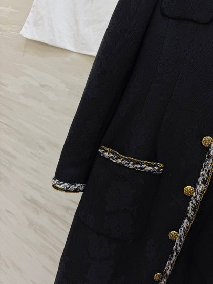CC Long Coat Black Woven 344727