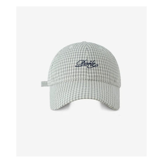 Embroidered Checkered Baseball Cap With Letters