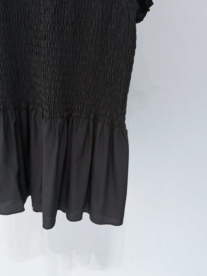 Miumiu 2026 Georgette Mini-dress Black Elastane Silk