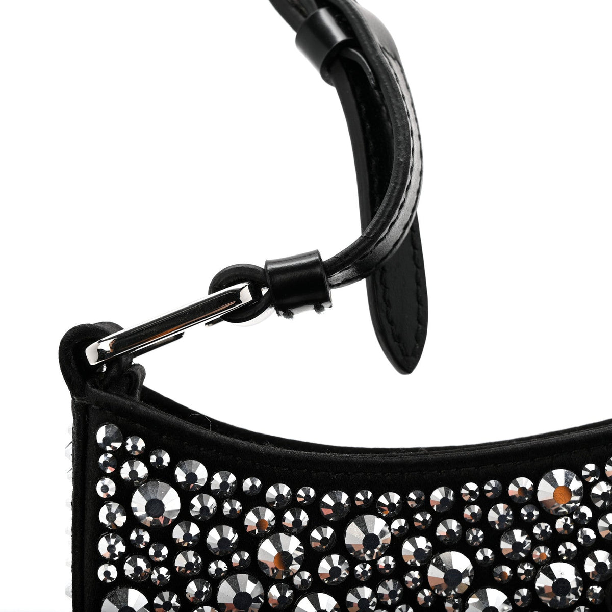 Satin Crystal Cleo Adjustable Strap Shoulder Bag Metal