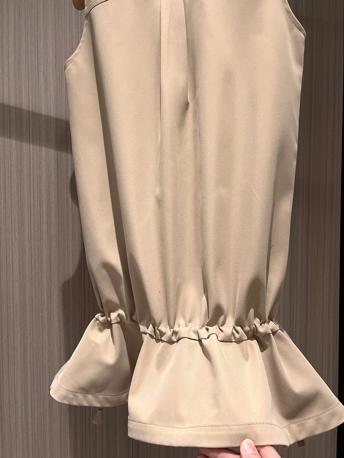 Gucci Sleeveless Vest Dress Beige Polyester Fiber