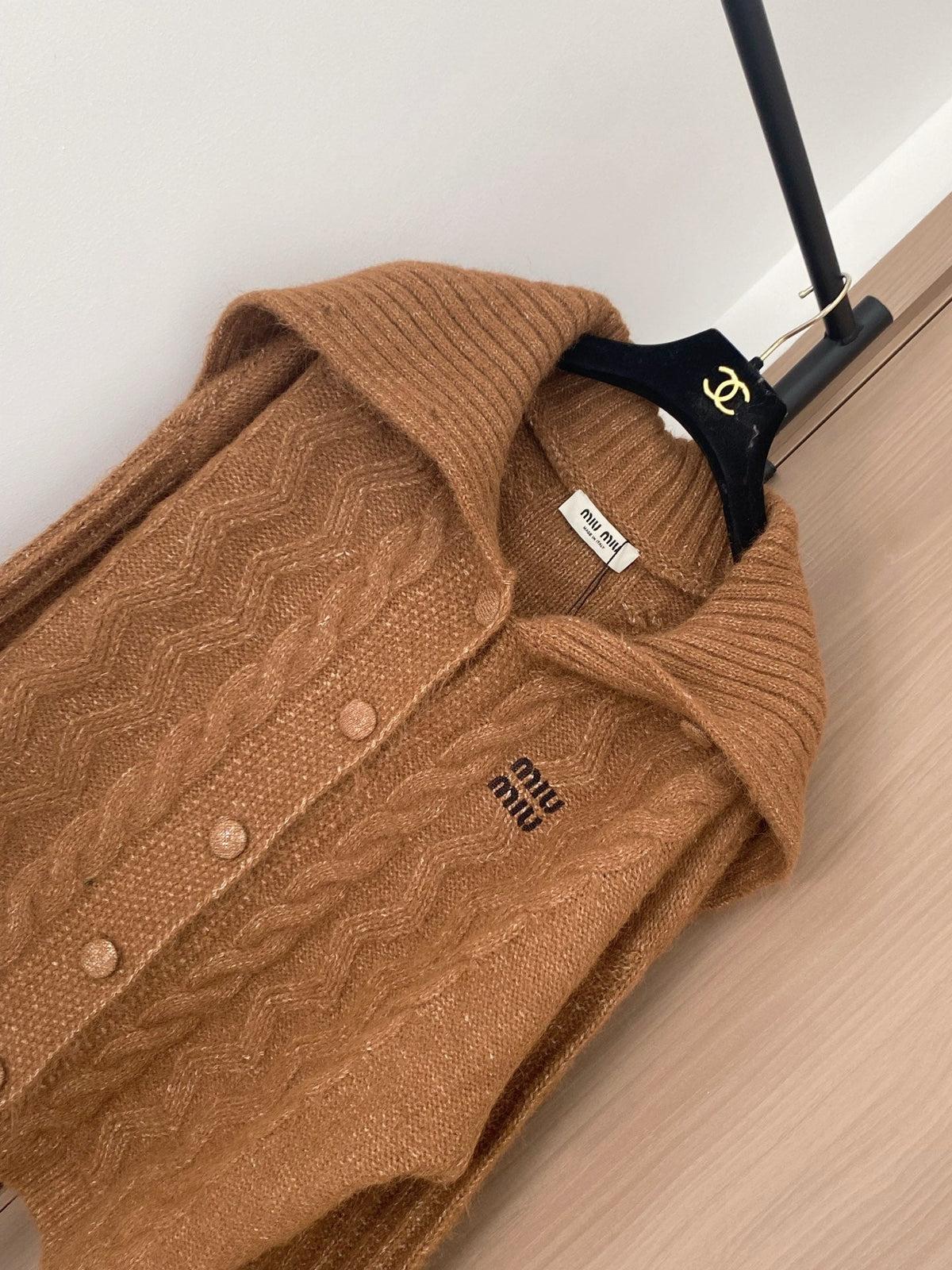 Miumiu 2025 Cardigan Brown Wool Polyester