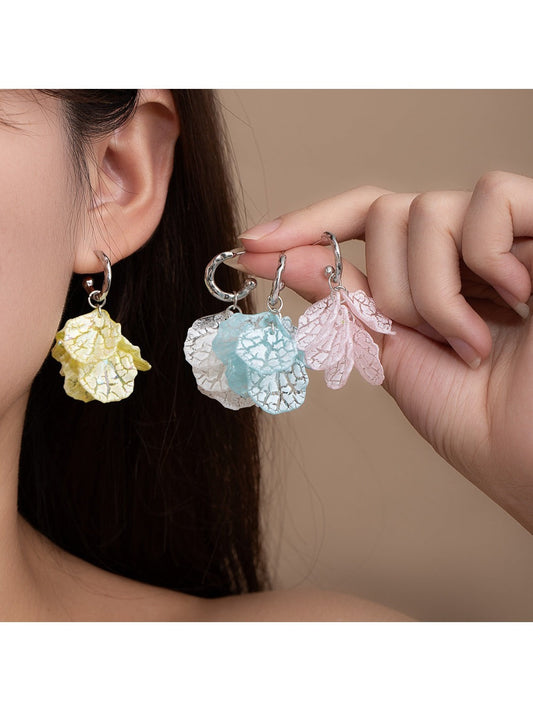 Earwish - Summer Fresh Petal Drop Earrings - Dainty &amp; Elegant