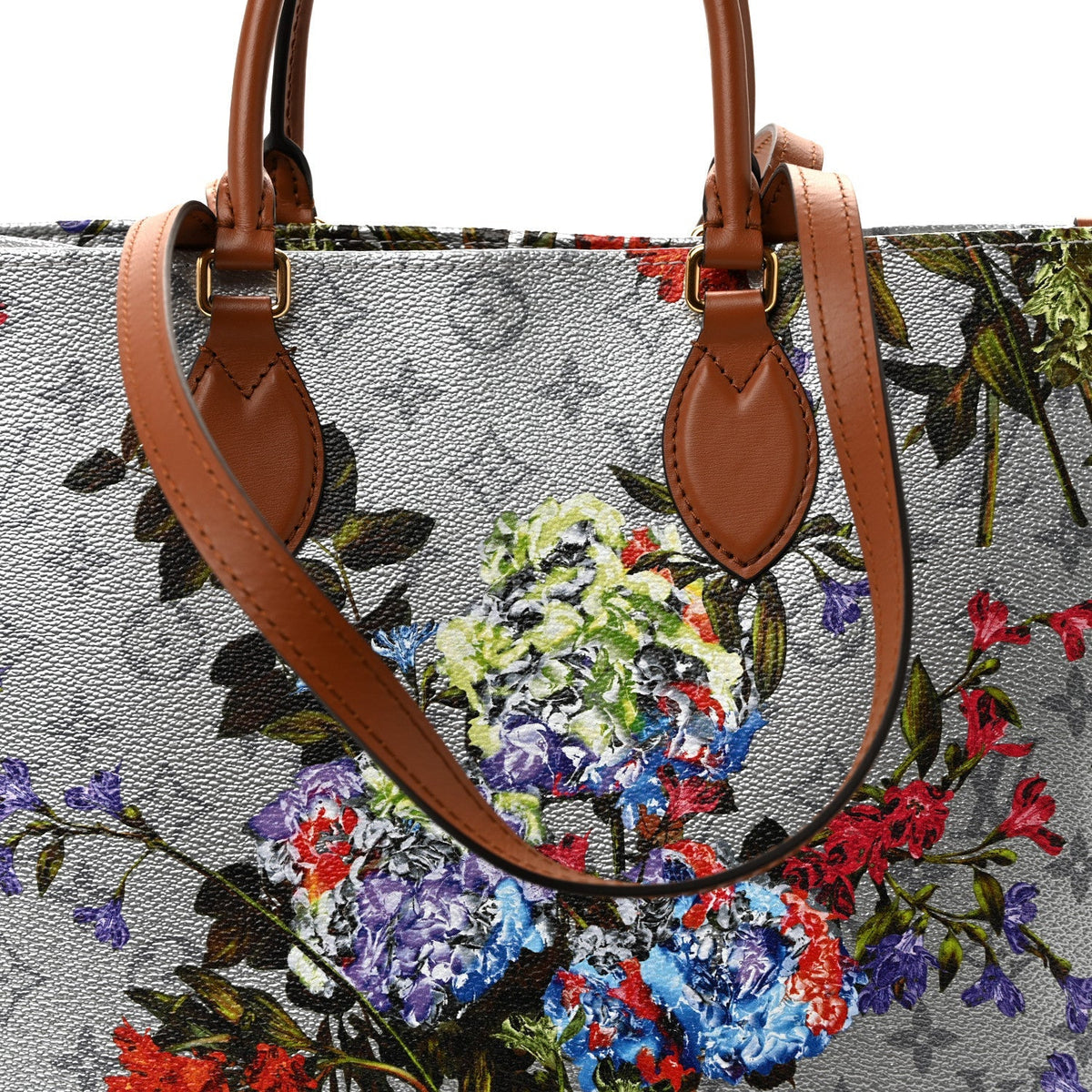 Metallic Monogram LV Garden OnTheGo MM Silver