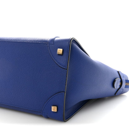 Drummed Calfskin Mini Luggage Indigo