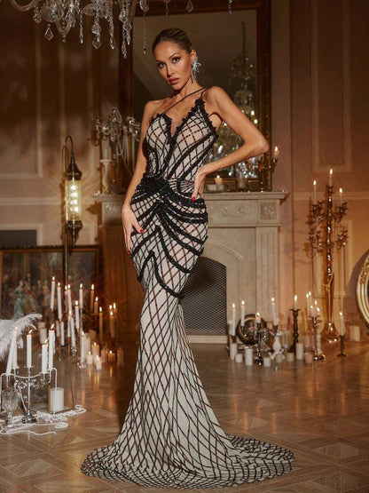 Chase One Shoulder Sequin Corded Maxi Dress