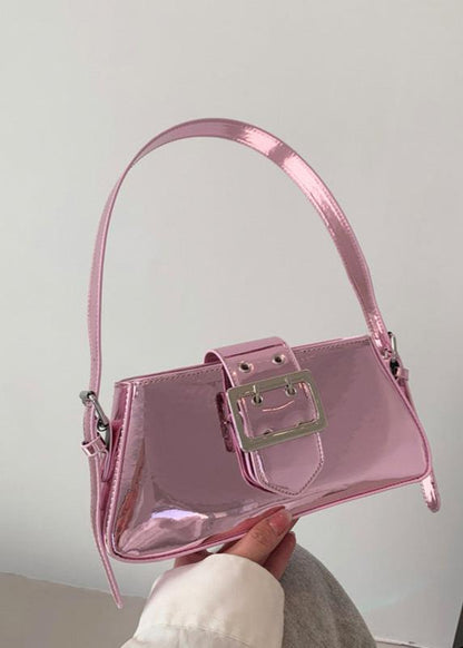 Patent Leather Bag With Glossy Buckle Detail