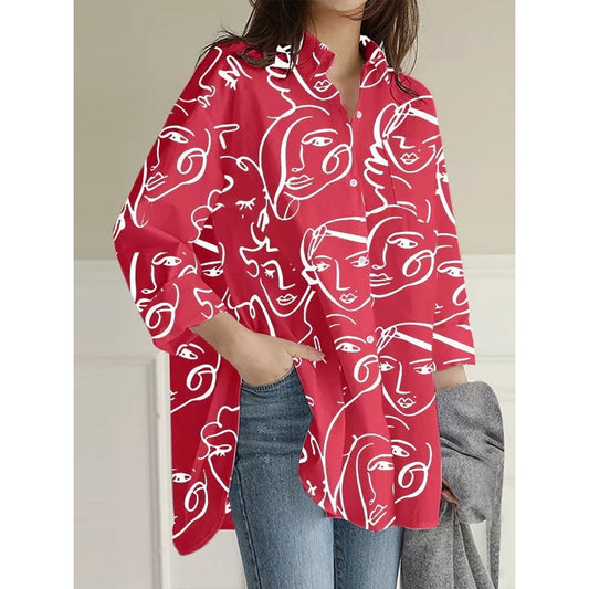 High-Low Long Sleeves Buttoned Figure Pockets Split-Side Lapel Blouses&Shirts Tops