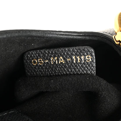 Grained Calfskin Mini Saddle Bag Black