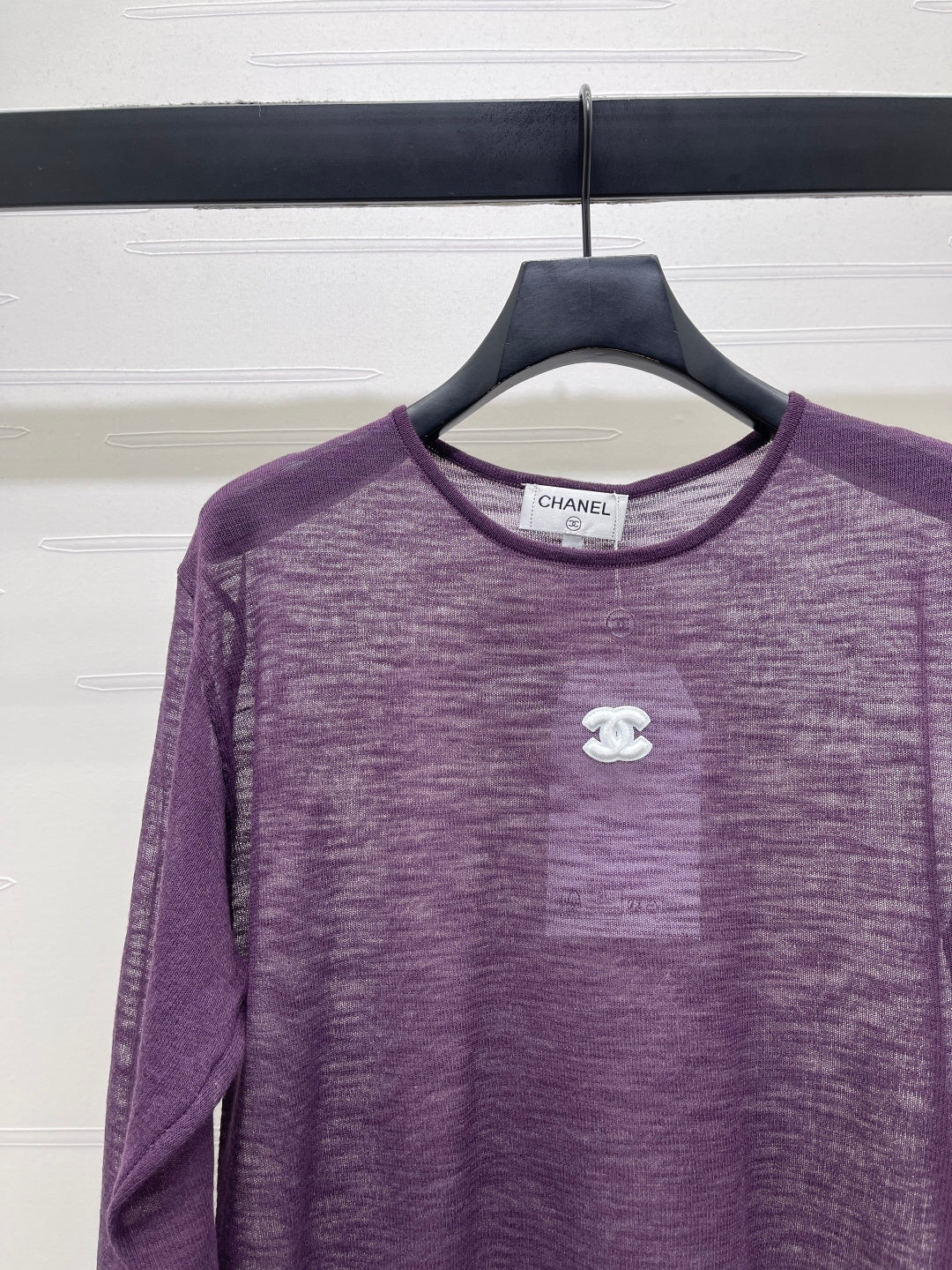 CC 26s Camisole and Long-Sleeved Knit Two-Piece Set Purple 343461