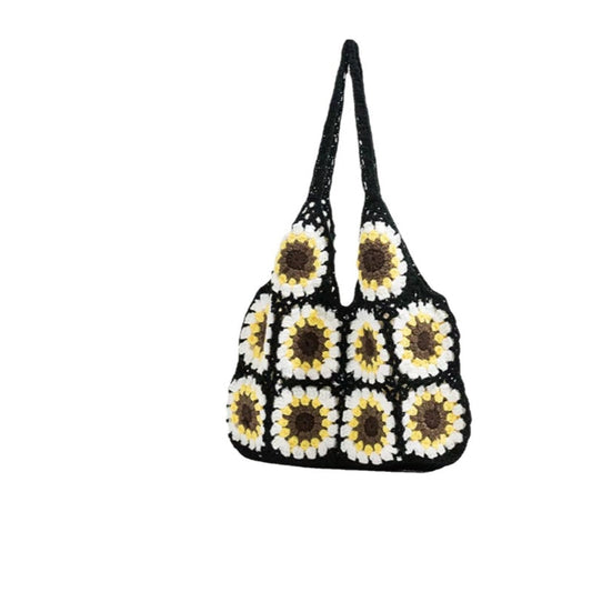 Crochet Granny Square Bag Sunflower Handbag