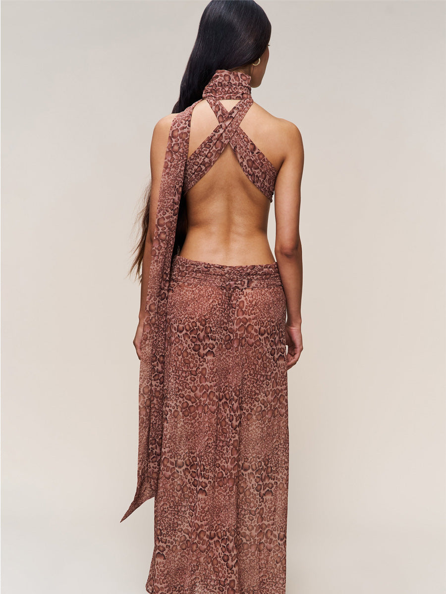 Leilani Serpentine Mesh Maxi Dress