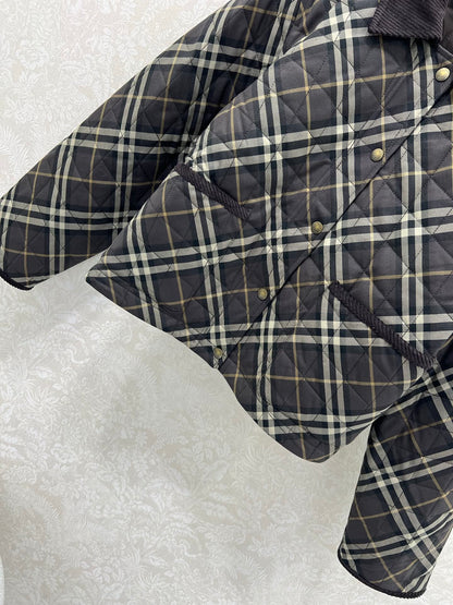 Burberry 25 Quilted Cropped Jacket Multicolor Cotton