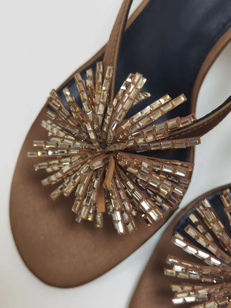 Katherine Rhinestone Floral Crystal Stiletto Sandals