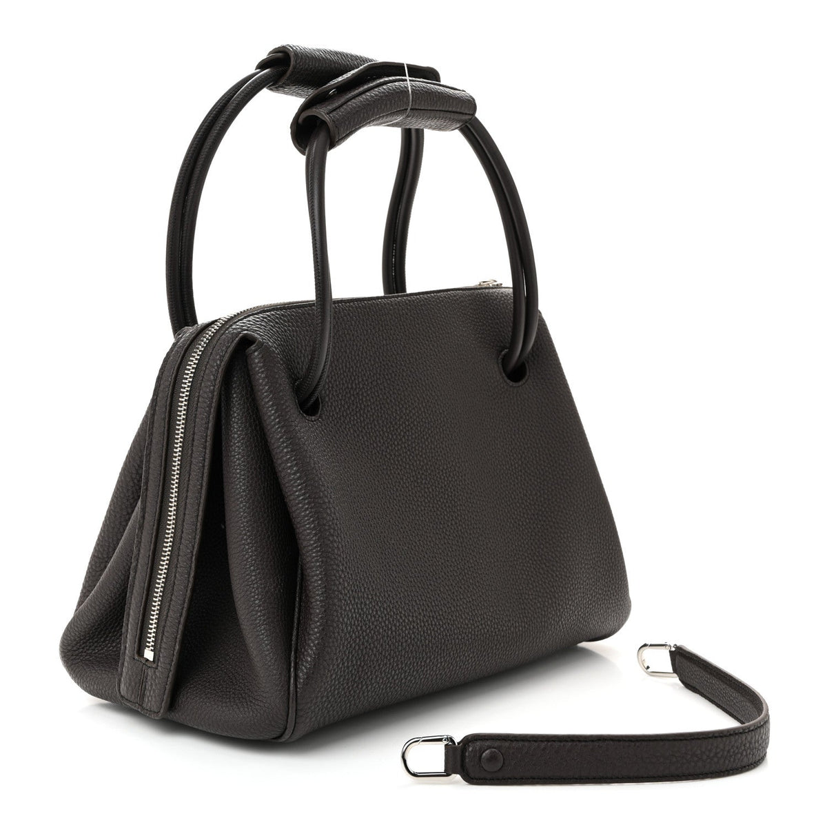 Grained Calfskin Medium Madrid Bag  Dark Ebony