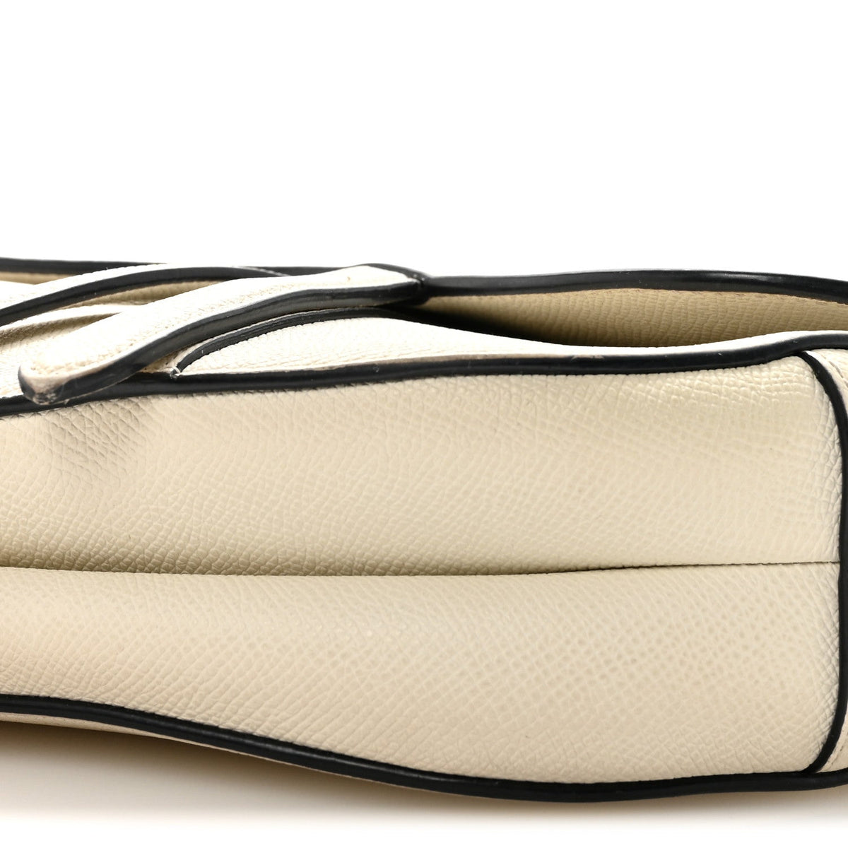 Grained Calfskin Saddle Bag With Strap Latte