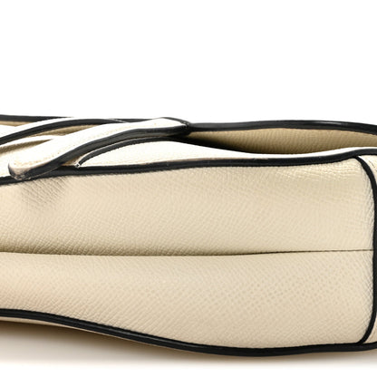 Grained Calfskin Saddle Bag With Strap Latte