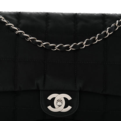 Nylon Square Quilted Flap Black