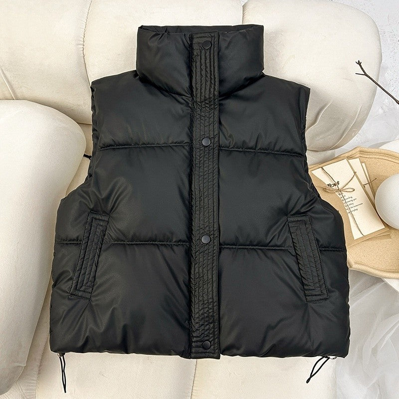 Solid Color Cotton Vest Jacket