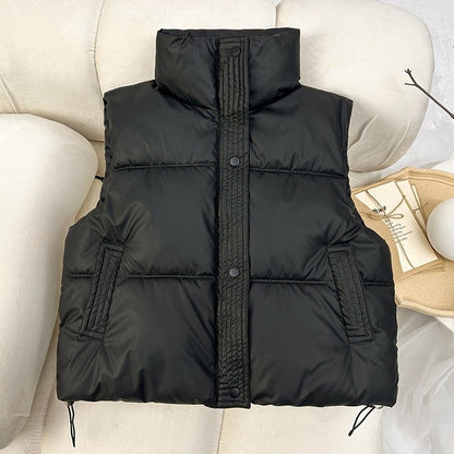 Solid Color Cotton Vest Jacket