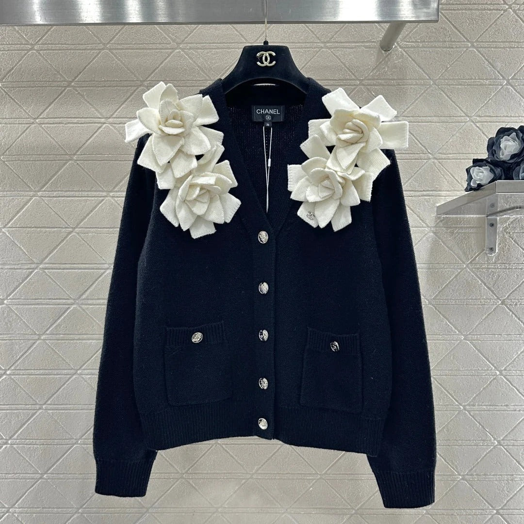 CHANEL 25S CAMELLIA PRINT CARDIGAN 648