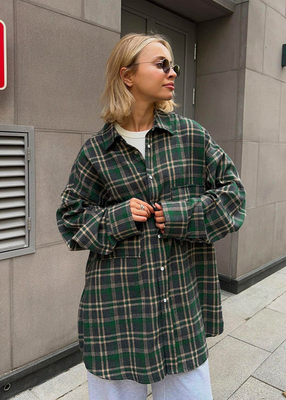 Plaid Long Sleeve Shirt In Soft Fabric