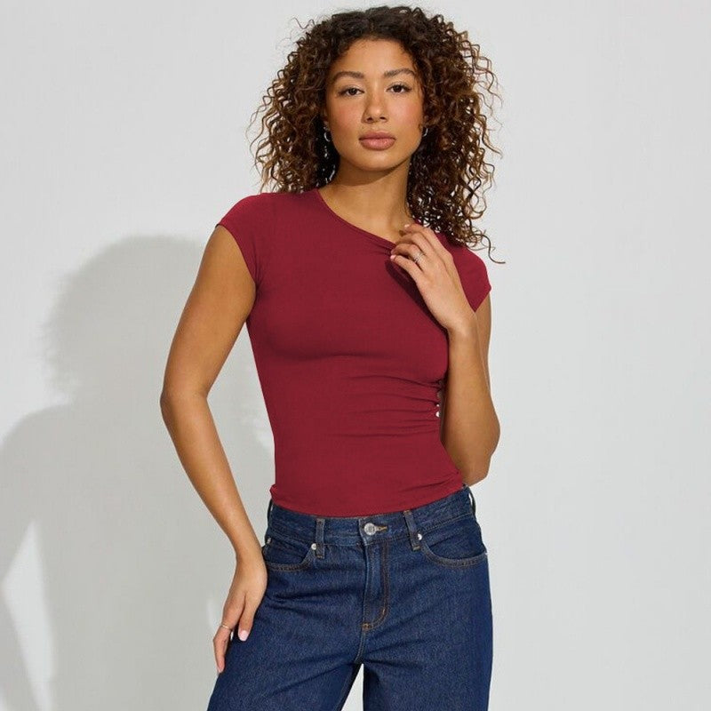Slim Fit Round Neck Short Sleeve T-Shirt