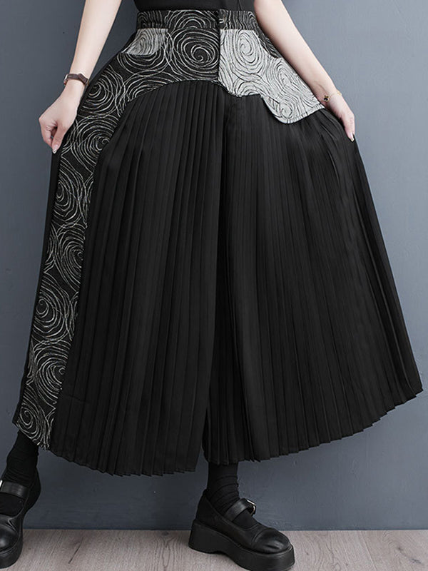 High Waisted Wide Leg Pleated Split-Joint Casual Pants Bottoms