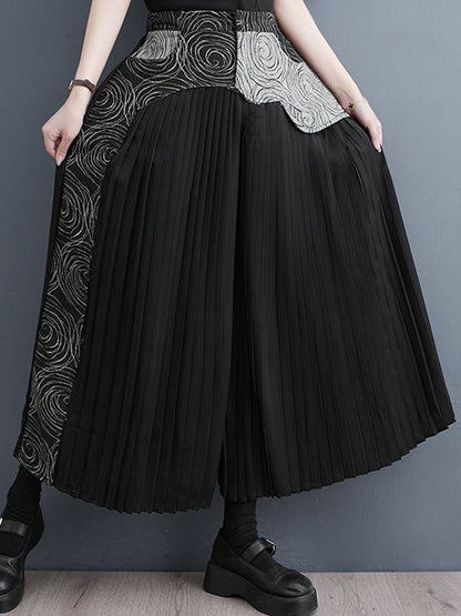 High Waisted Wide Leg Pleated Split-Joint Casual Pants Bottoms