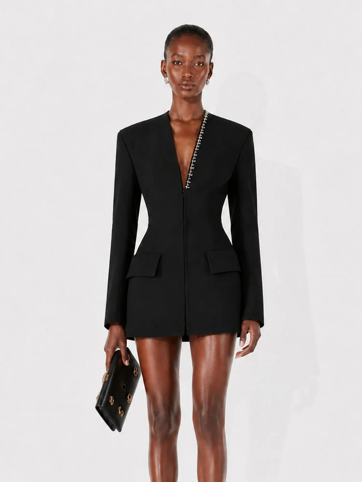 Veda Sexy V-Neck Long-Sleeve Mini Dress