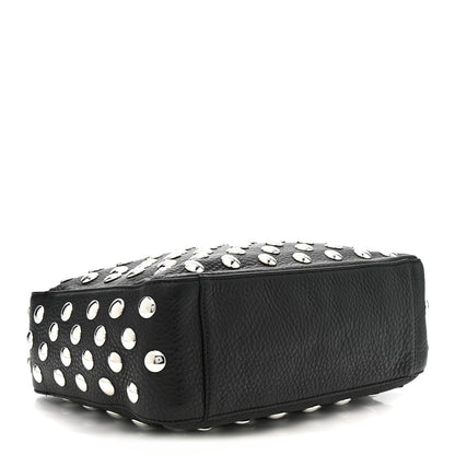 Pebbled Sport Calfskin Studded Elena Black