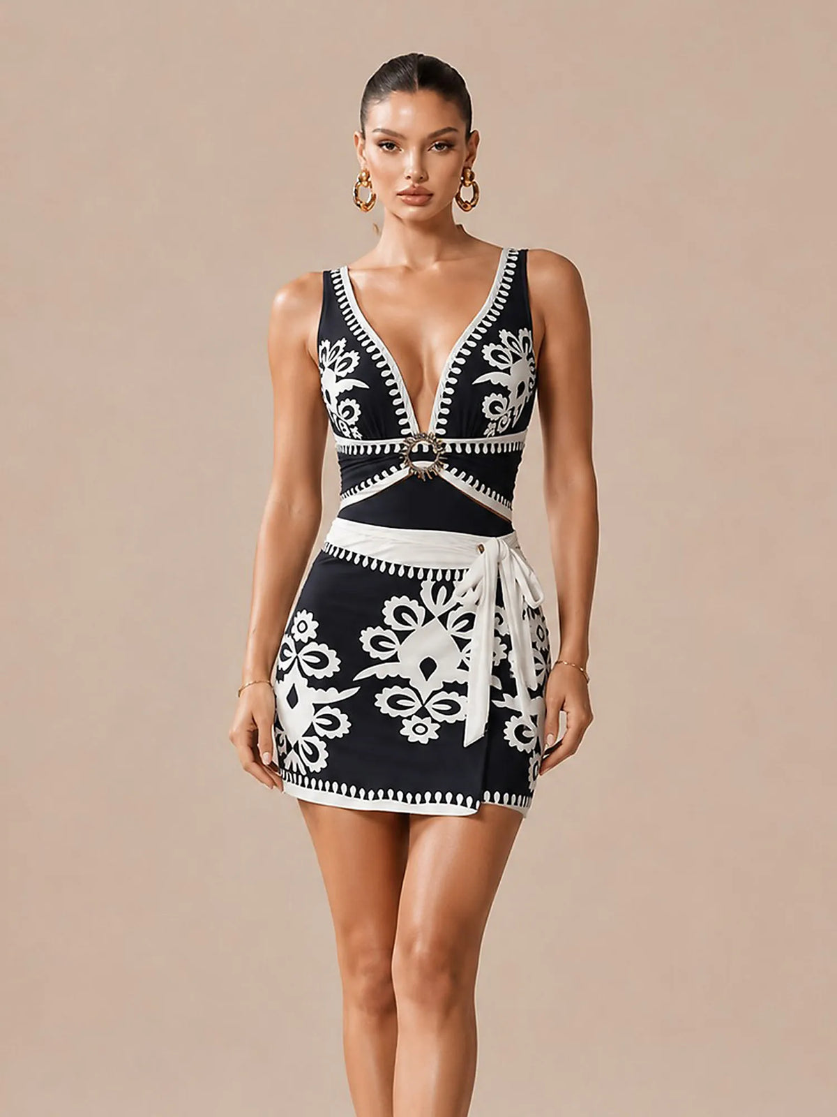 Zoey Printed Swimsuit Three Piece Set