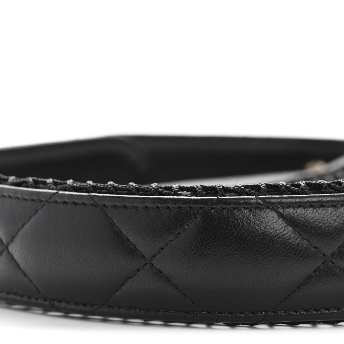 Mesh Shiny Lambskin Pouch Hobo Black