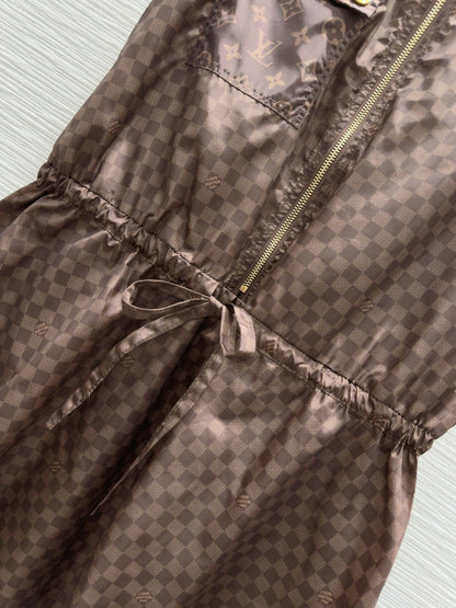 LV 25 Elegant Vest Dress Brown Polyester