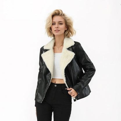 Thick Fur Leather Jacket