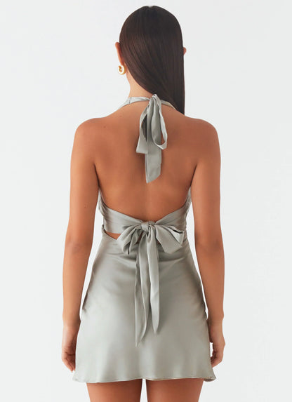 Heavy Hearted Mini Dress - Sage