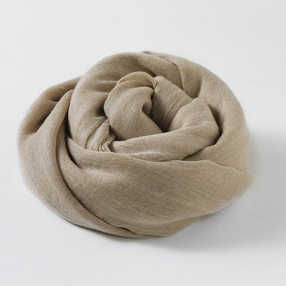 Solid Color Cotton And Linen Sun Protection Scarf