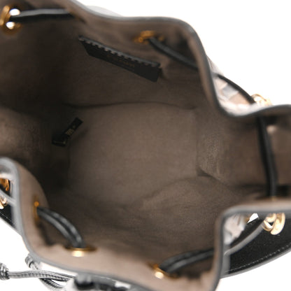 Vitello Liberty F is Fendi Bi-Color FF 1974 Embossed Mini Mon Tresor Bucket Bag Maya Black