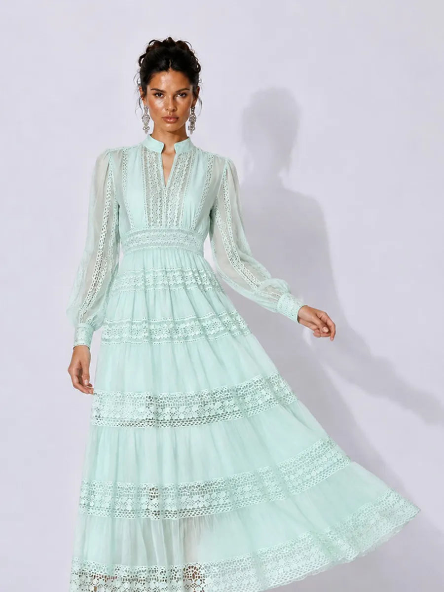 Celeste Elegant Cut-Out Panel Maxi Dress