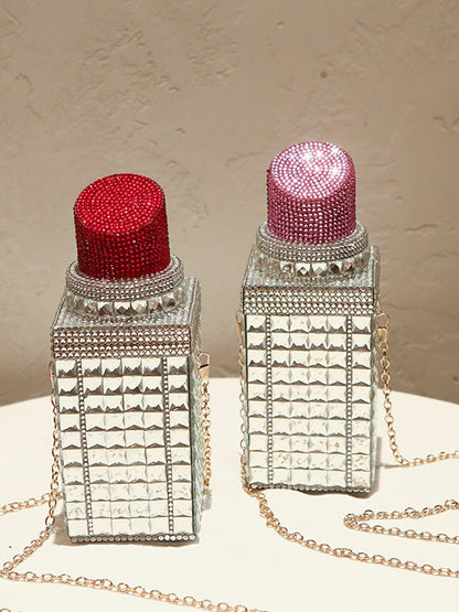 Flora Rhinestone-Embellished Lipstick-Shaped Bag