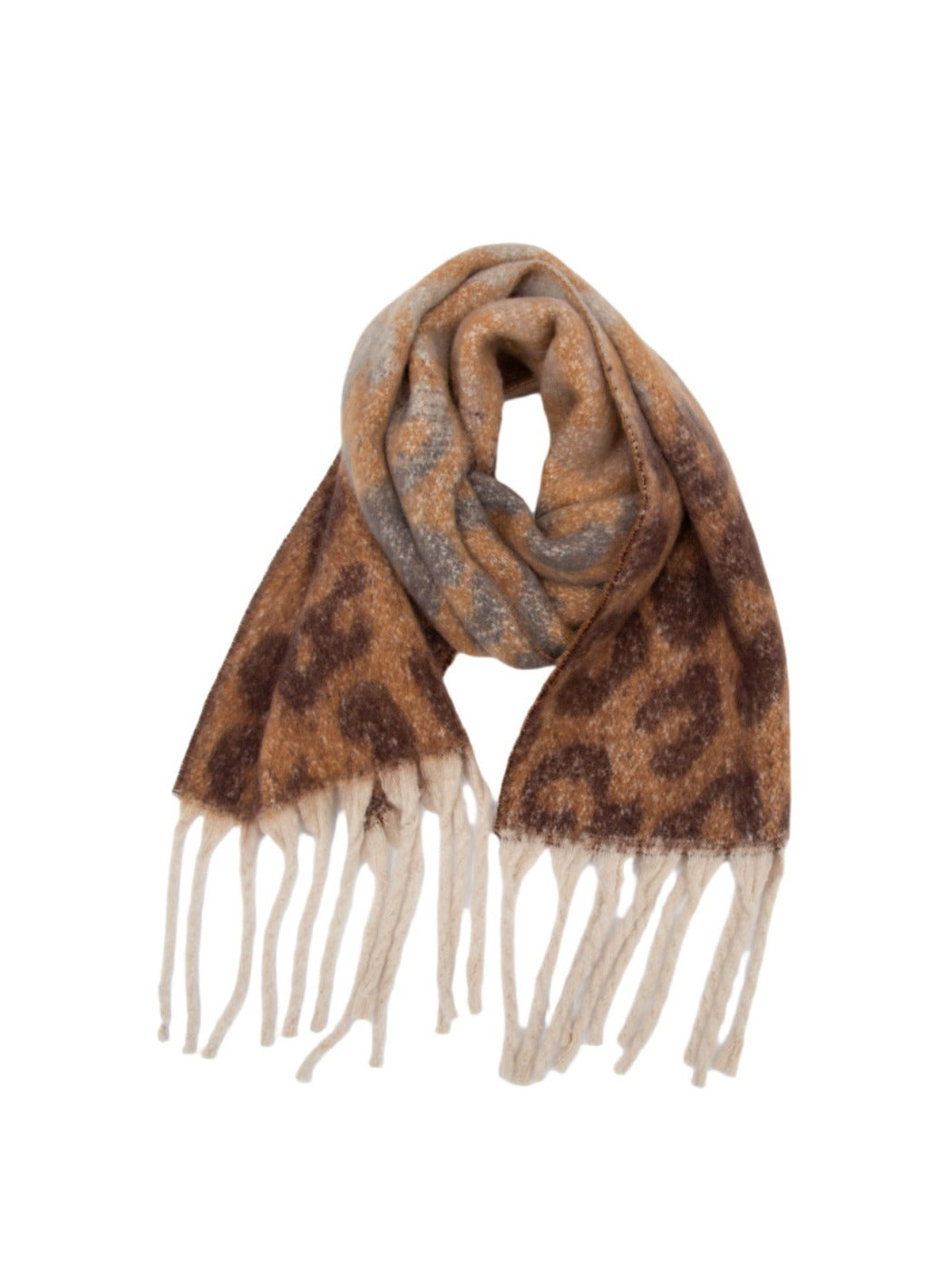 Scarvii - Winter Tassel Scarf with Leopard Patterns