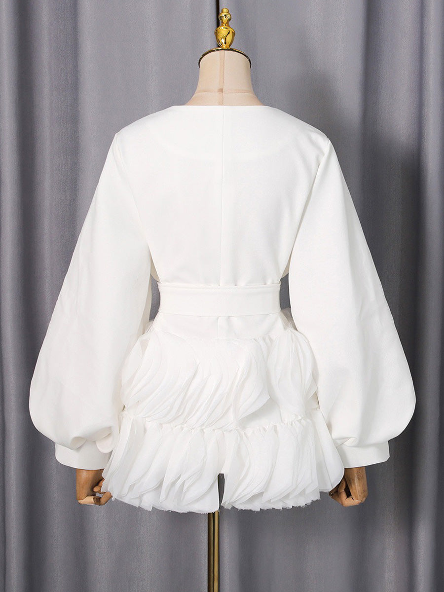 Imogen Ruffled Patchwork Mini Dress
