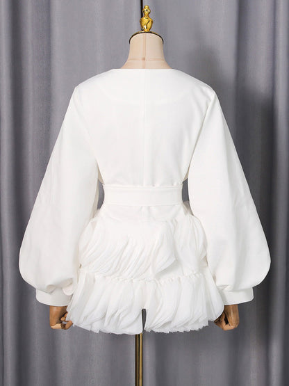 Imogen Ruffled Patchwork Mini Dress