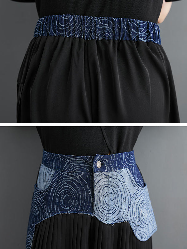 High Waisted Wide Leg Pleated Split-Joint Casual Pants Bottoms