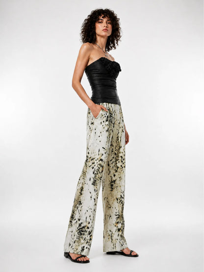 Sophia Retro Leopard Print Casual Pants