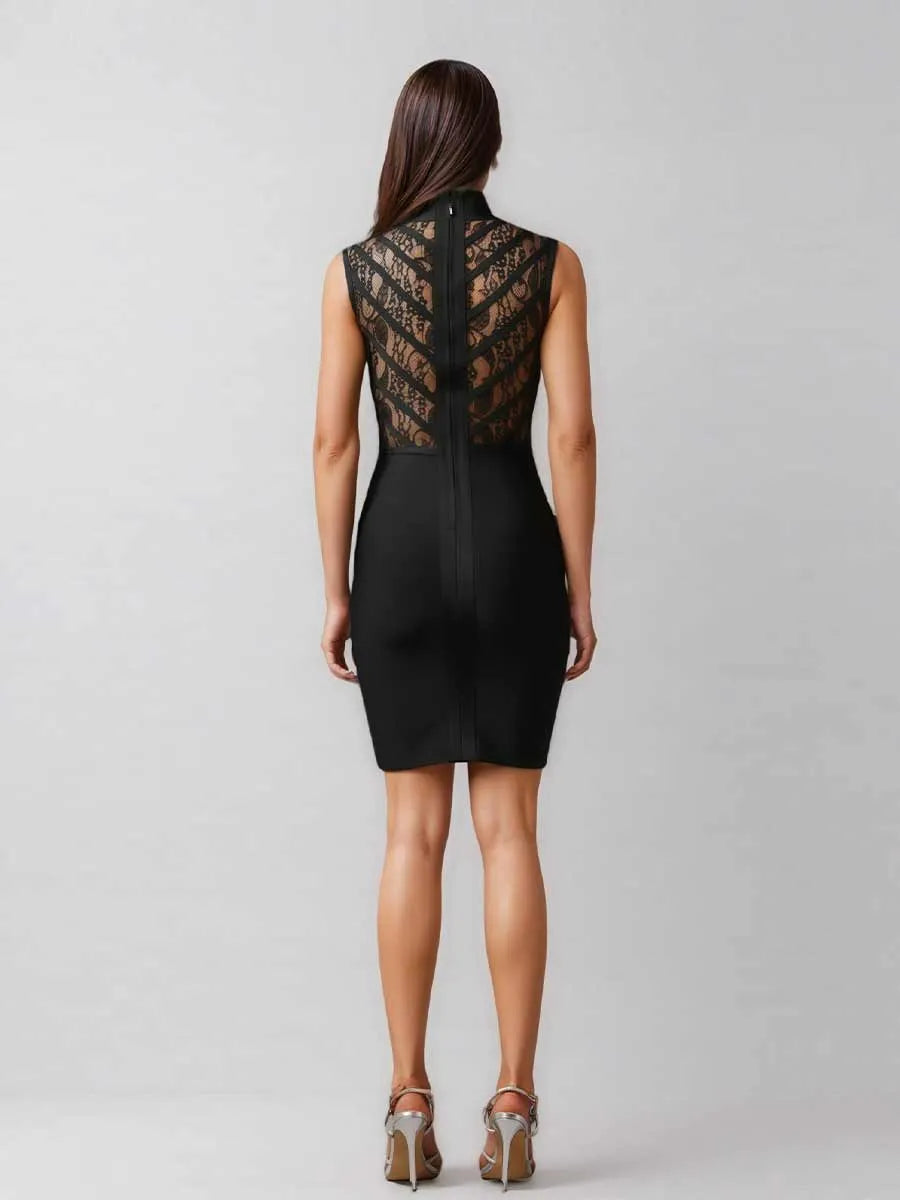 Brynn Sleeveless Lace Bandage Mini Dress